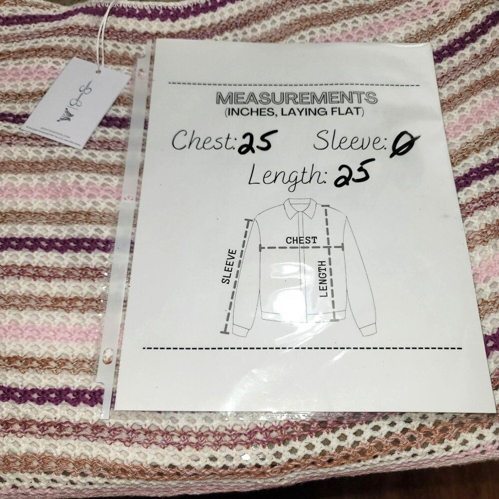 Jessica Simpson Women's Plus Crochet Tank‎ Top 4X Stripe Y2K Boho Summer Chic - Picture 6 of 7